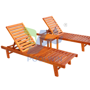 Corrosion-resistant wooden recliner for outdoor pool