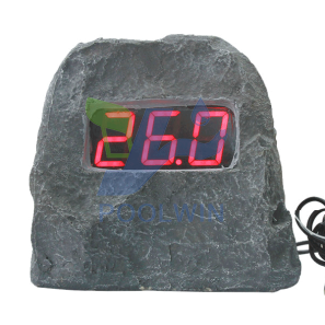 Pool simulation stone temperature display